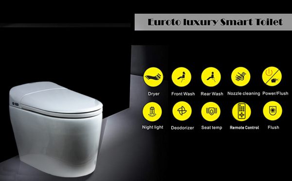 Euroto 3858 - 2021 New One-Piece Dual Flush Toilet with Integrated Bidet, Integrated Bidet and Toilet EUT3858 - Image 2